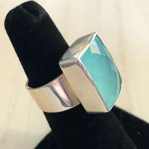 Large Seafoam Green Chalcedony Ring